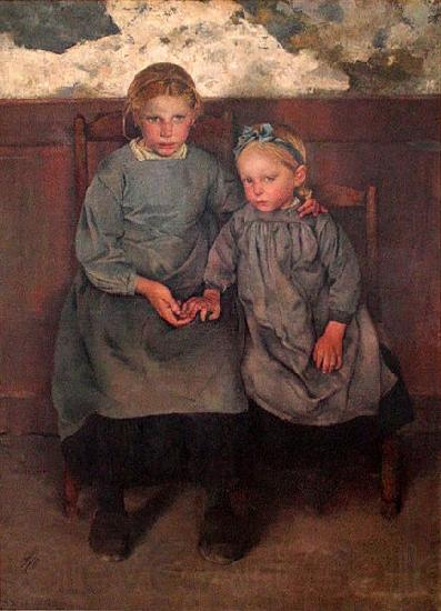 Leon Frederic Two Walloon Country Girls Spain oil painting art